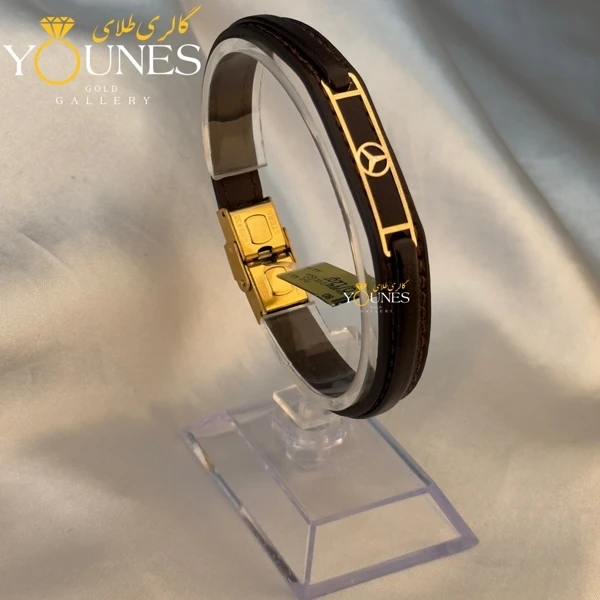 دستبند طلا چرم Benz مردانه بنز L178